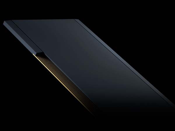 Curved island kitchen cabinets with sage green finish and woodgrain countertop